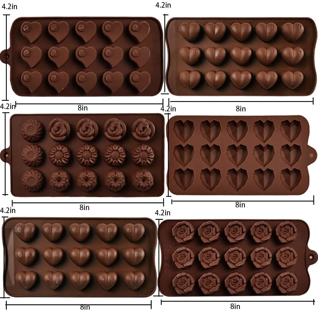 Heart-shaped Chocolate Mold Pentagram Easter Egg Cylinder Rose Silicone Mold DIY Chocolate Candy Ice Cube Baking Tool