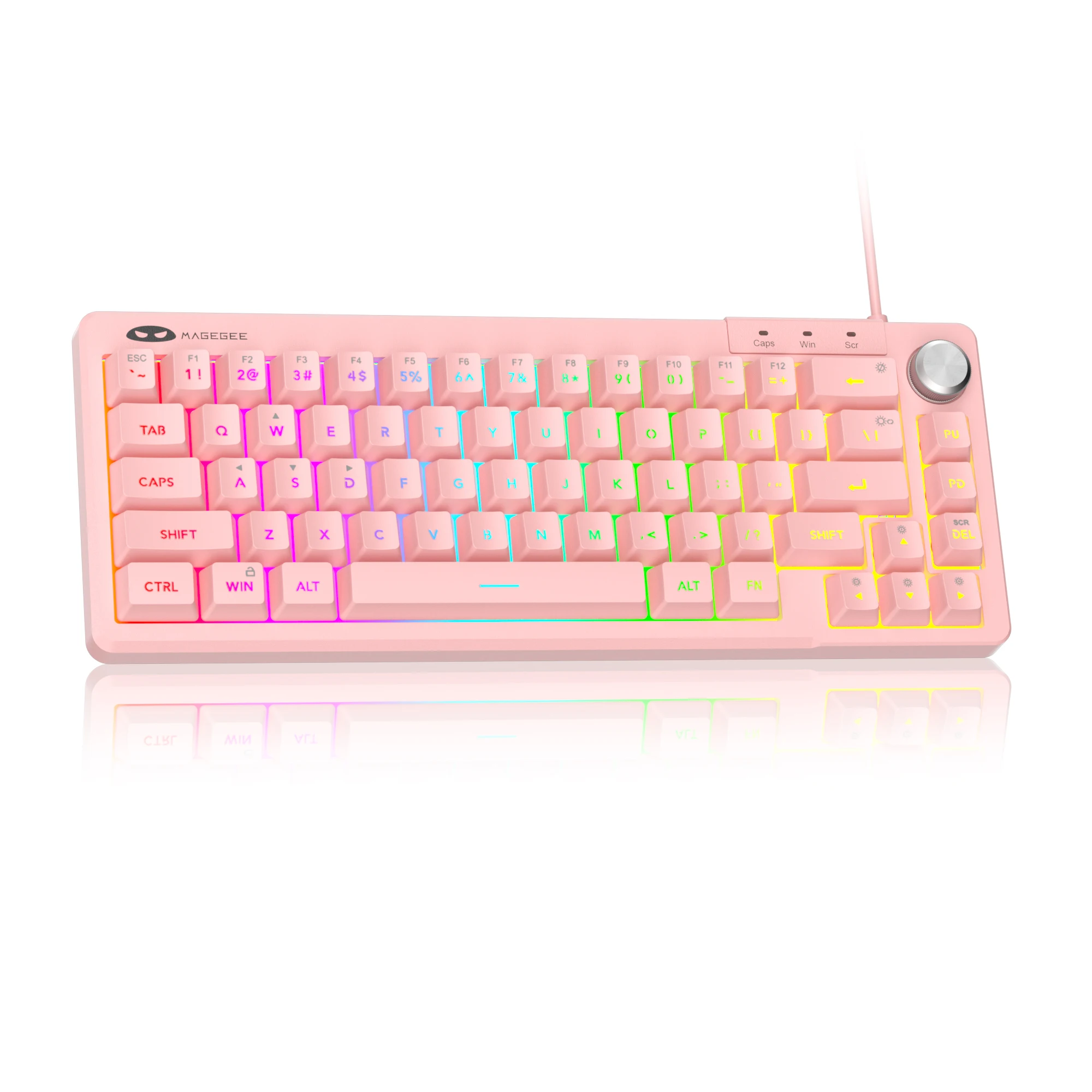 MageGee TS68 Mini 60% membraantoetsenbord, RGB-achtergrondverlichting, 66 toetsen OEM-profiel Ergonomisch ontwerp voor gaming/kantoor