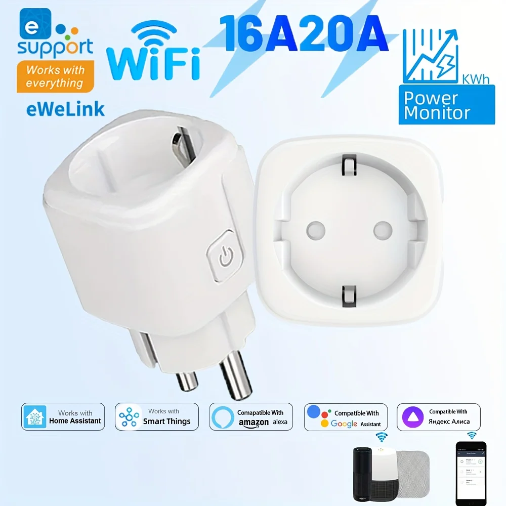 EWeLink Smart WiFi Presa telecomando UE/interruttore timer/conteggio batteria compatibile con Google Home Alexa