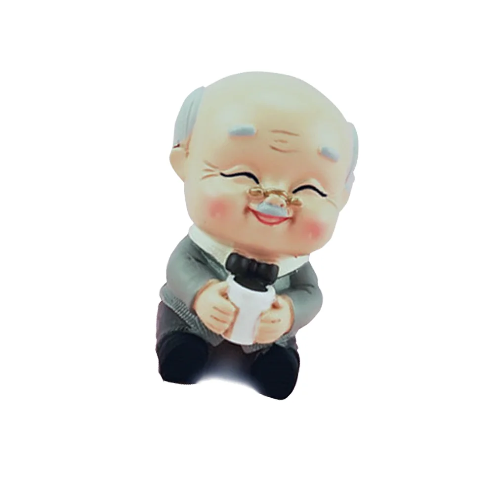 Baby Elderly Lovers Grandpa Figurine Decoration Party Cake Ornament Resin Craft