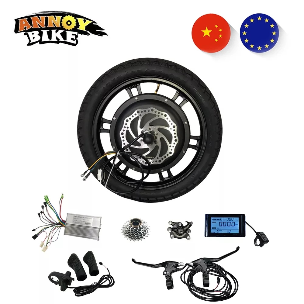 Kit motore mozzo Scooter elettrico 16 pollici 48V 500W 800W Kit di conversione ruota bicicletta bici elettrica moto BLDC motore Brushless