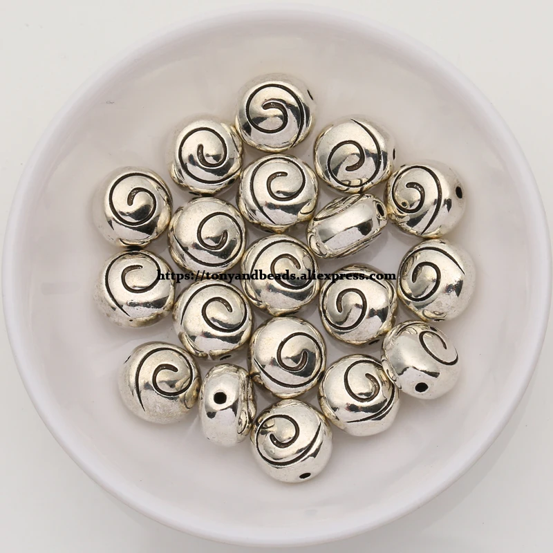 

(50Pcs / Lot !) Zinc Alloy Tibetan Antique Silver European Charm Spacer Beads For Jewelry Making Size 11x11mm HZ6788B