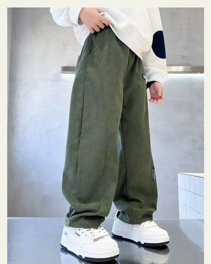 Herbst Kinder Jungen Hosen UNITIM 2026 Einfarbige Lässige Jugendliche Jungen Gerade Hosen Locker Lässig 4-14 Jahre Junior Jungen Hosen – Detail 15
