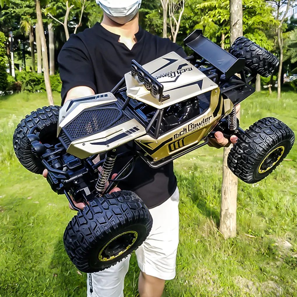 4WD Metal Alloy Body RC Truck Off-Road 4x4 2.4G 1/8 All Terrain Large Rock Crawler Remote Control Car Toys Gift for Children Toy