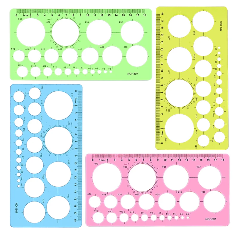 1Pcs 18cm Drawing Stencil Mechanical Ruler DIY Quilling Ruler Rulers Round Template Circle Size Template Ellipse Drafting