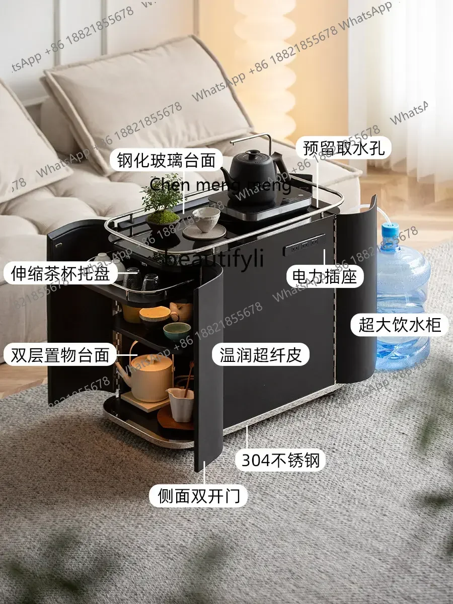 

ss7486 Mobile Tea Table Household Tea Cart Antique Style Automatic Water Glass Tea Table Sofa Side Table