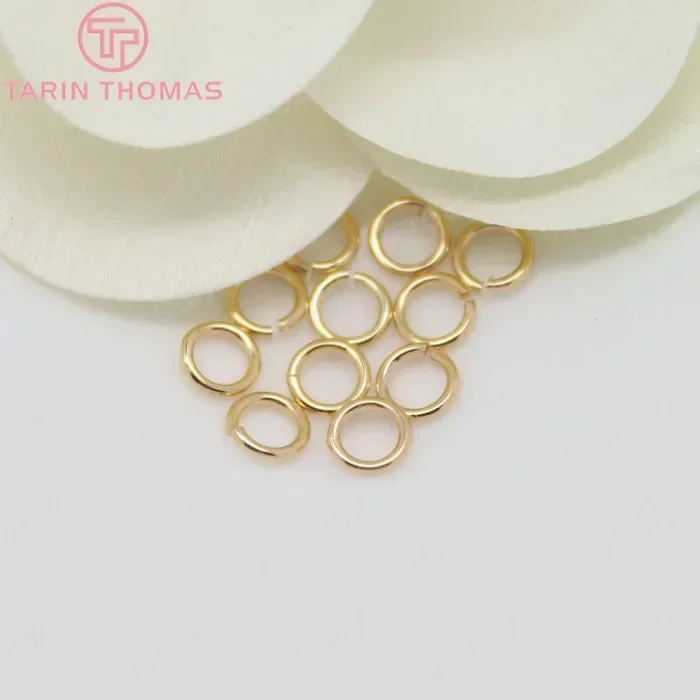 (3584)20PCS 24K Gold Color Plated Brass Jump Rings Split Rings Oval Rings High Quality Jewelry Findings More size can picked