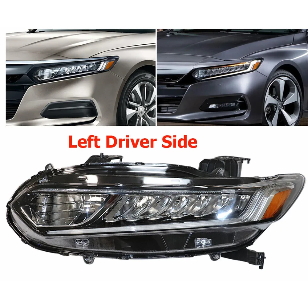 

Driver Side Halogen LED Headlight Assembly Durable Left Side LED Headlamp Fits For Honda Accord 2018 2019 2020 2021