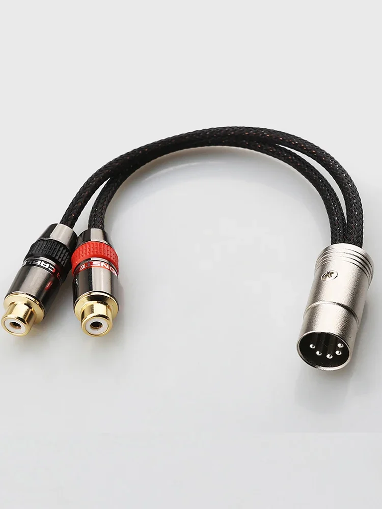 15cm HiFi 5-pinowy męski DIN na 2 żeńskie RCA Wtyczka AMP Audio Adapter Kabel Wysoka jakość — zdjęcie produktu 7