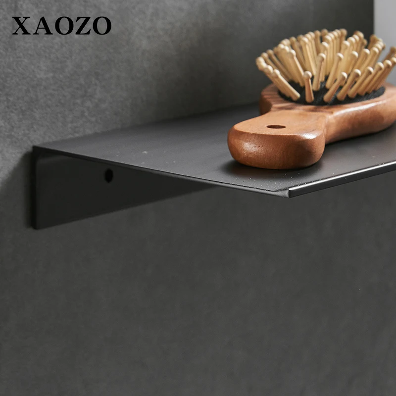 Aluminum bathroom shelves hardware matte black Rack Wall Mounted Shelf holder toliet Cosmetics sundries rack Punch-free