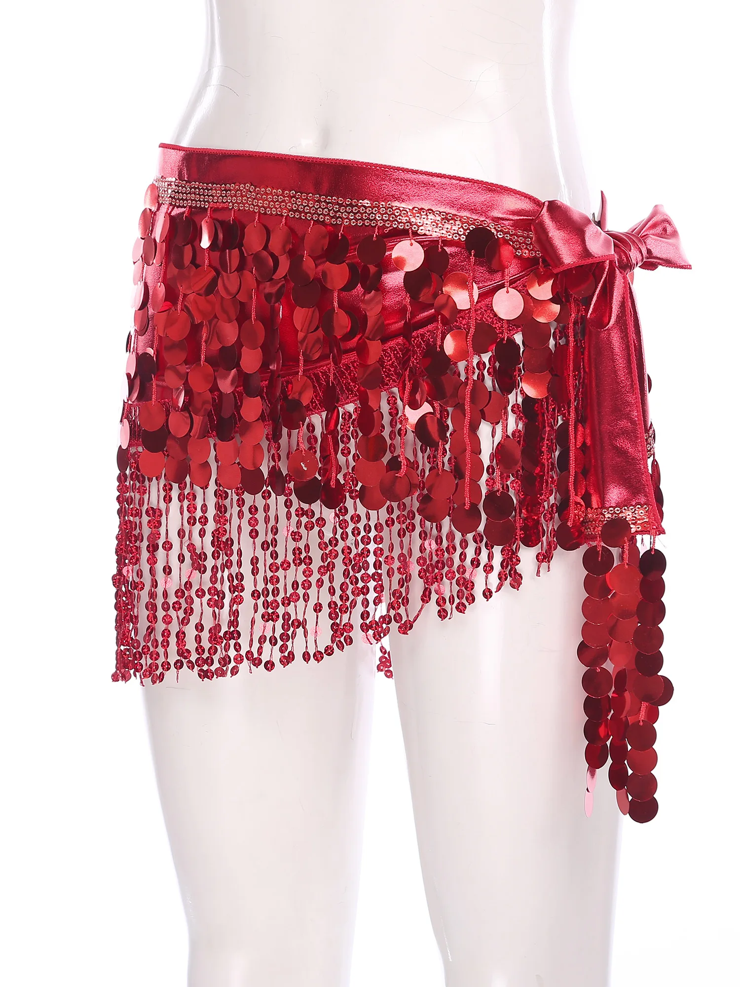 Trajes de danza del vientre brillantes para mujer, bufanda de cadera para adultos, falda envolvente de Tango latino Chacha, Ropa de baile, faldas con flecos y lentejuelas