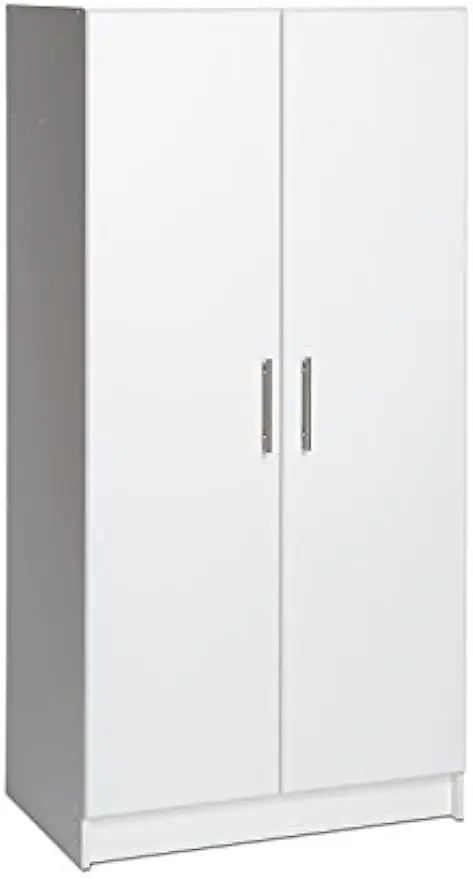 

Elite Functional Wardrobe Closet Cabinet with Hanging Rail, Simplistic 2-Door Armoire Portable Closet 32" W x 35" H x 20" D