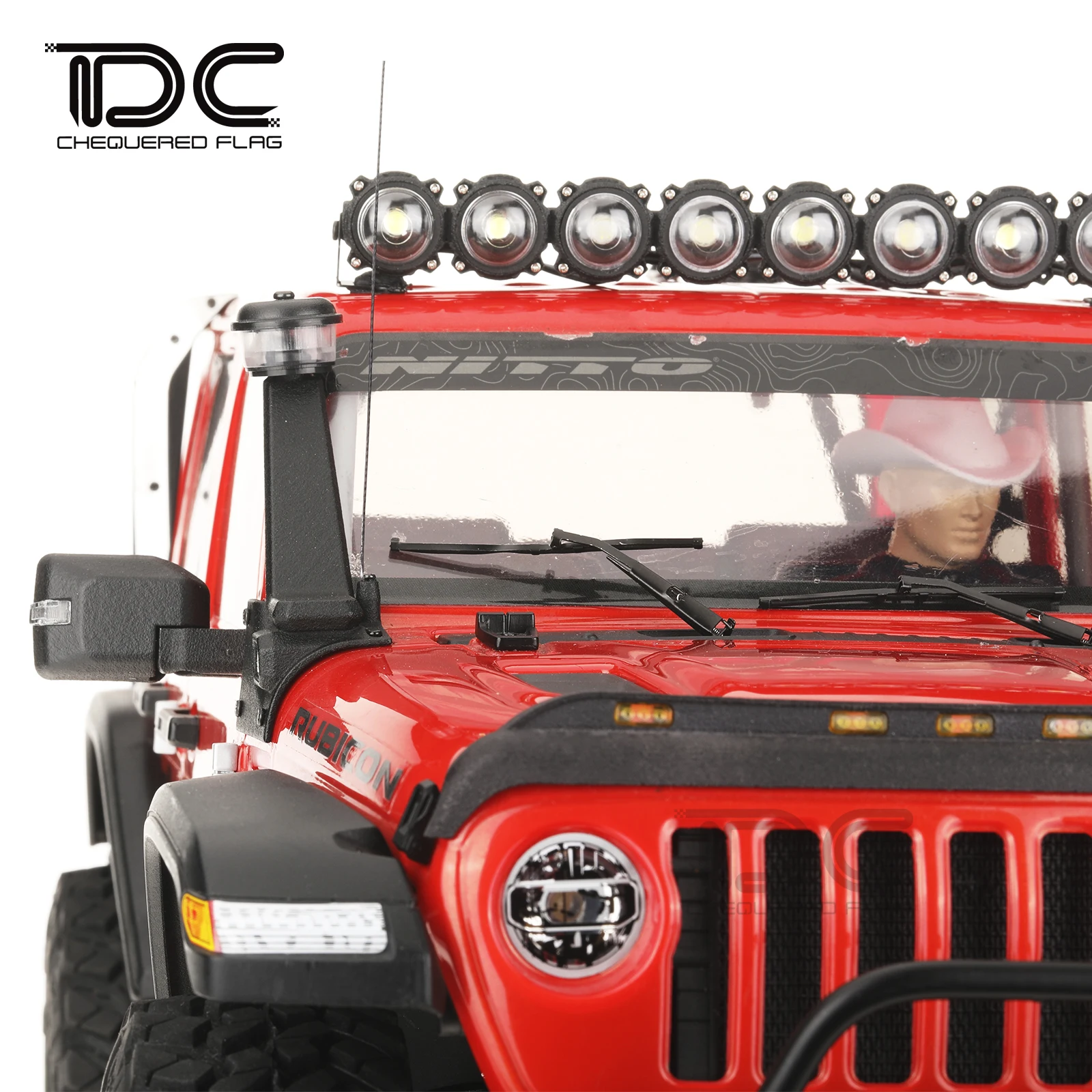 1/10 RC Rearview Mirror Crawler Foldable LED Turn Signal Lamp Lens for   Bronco Defender D110 SCX10 III Parts Redcat