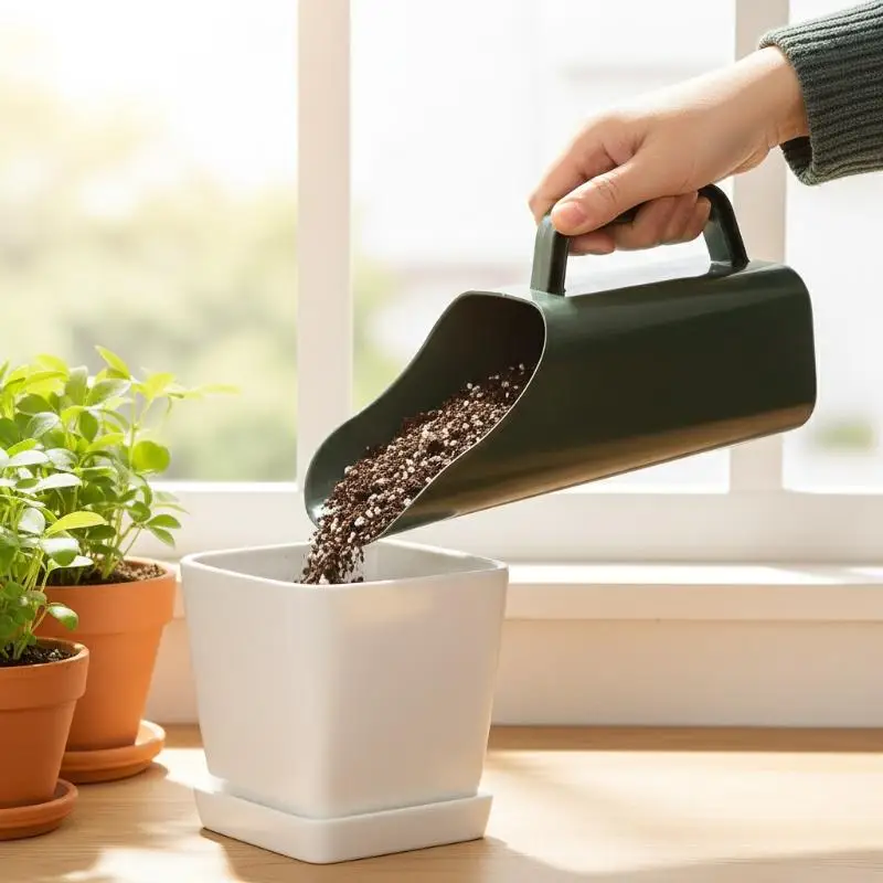 Garden Soil Scoop Shovel 1Pcs Mesh Sieve Plastic Filter for Soil Mixing Potting and Repotting Plants