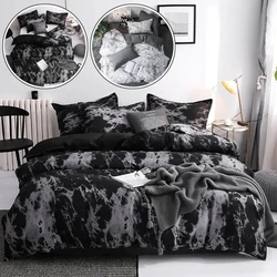 Casal preto capa de edredão com fronha luxo moderno consolador conjunto cama capa colcha queen/king cama casal solteiro