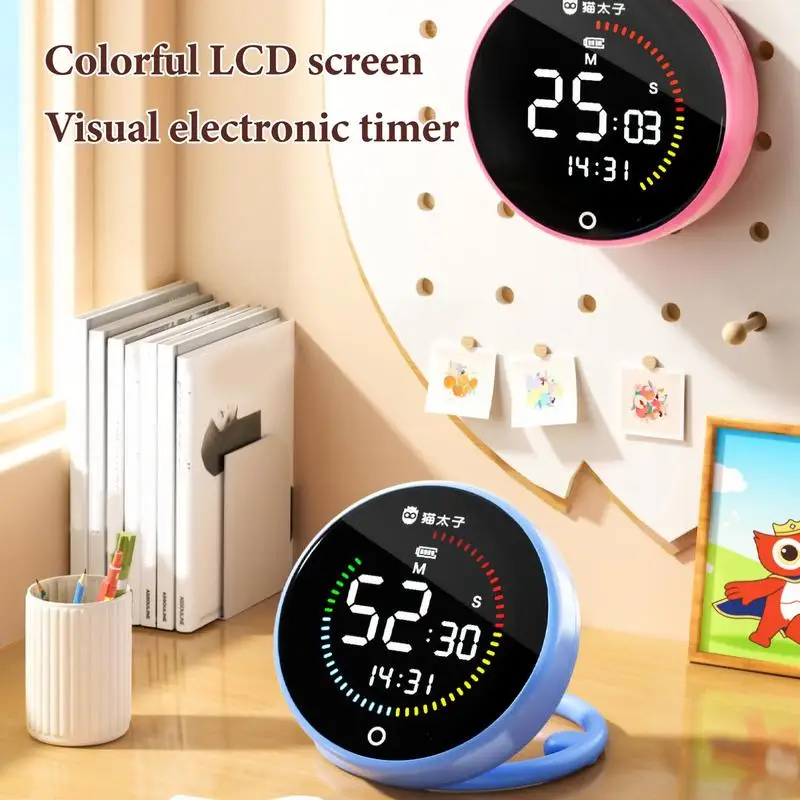 60 Minutes Visual Timer LED Digital Big Timer 400mAh USB Rechargeable Time Reminder Digital For Kids Adults Kitchen Timer Clocks