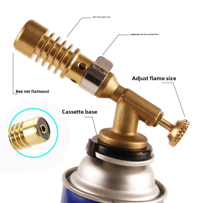 Portable Gas Flame Gun, Butane High-temperature Welding Gas Lighter, Outdoor Camping Barbecue Gas Spray Gun, Burner Nozzle