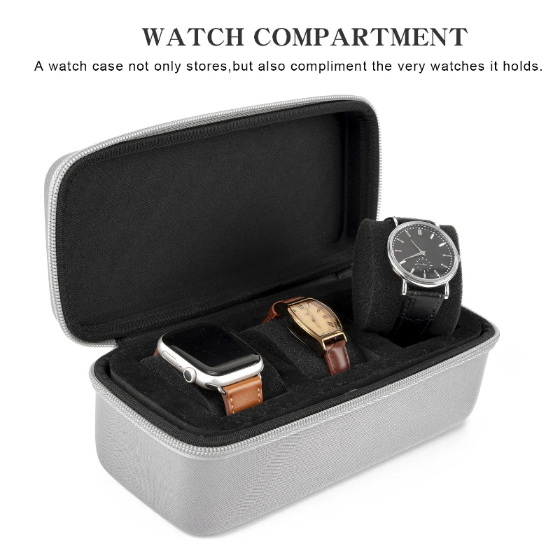 กล่องนาฬิกาแบบพกพา นาฬิกาผู้ชาย กล่องเก็บนาฬิกาข้อมือเดินทาง จัดระเบียบคอนเทนเนอร์ นาฬิกาขนาดใหญ่ กระเป๋าสะสมเครื่องประดับ