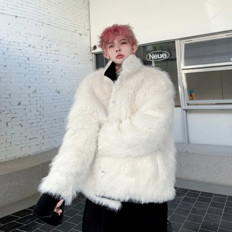 

Двусторонняя хлопковая куртка для мужчин в корейском стиле, повседневная, свободного кроя, утепленная, на подкладке, для зимы 2025