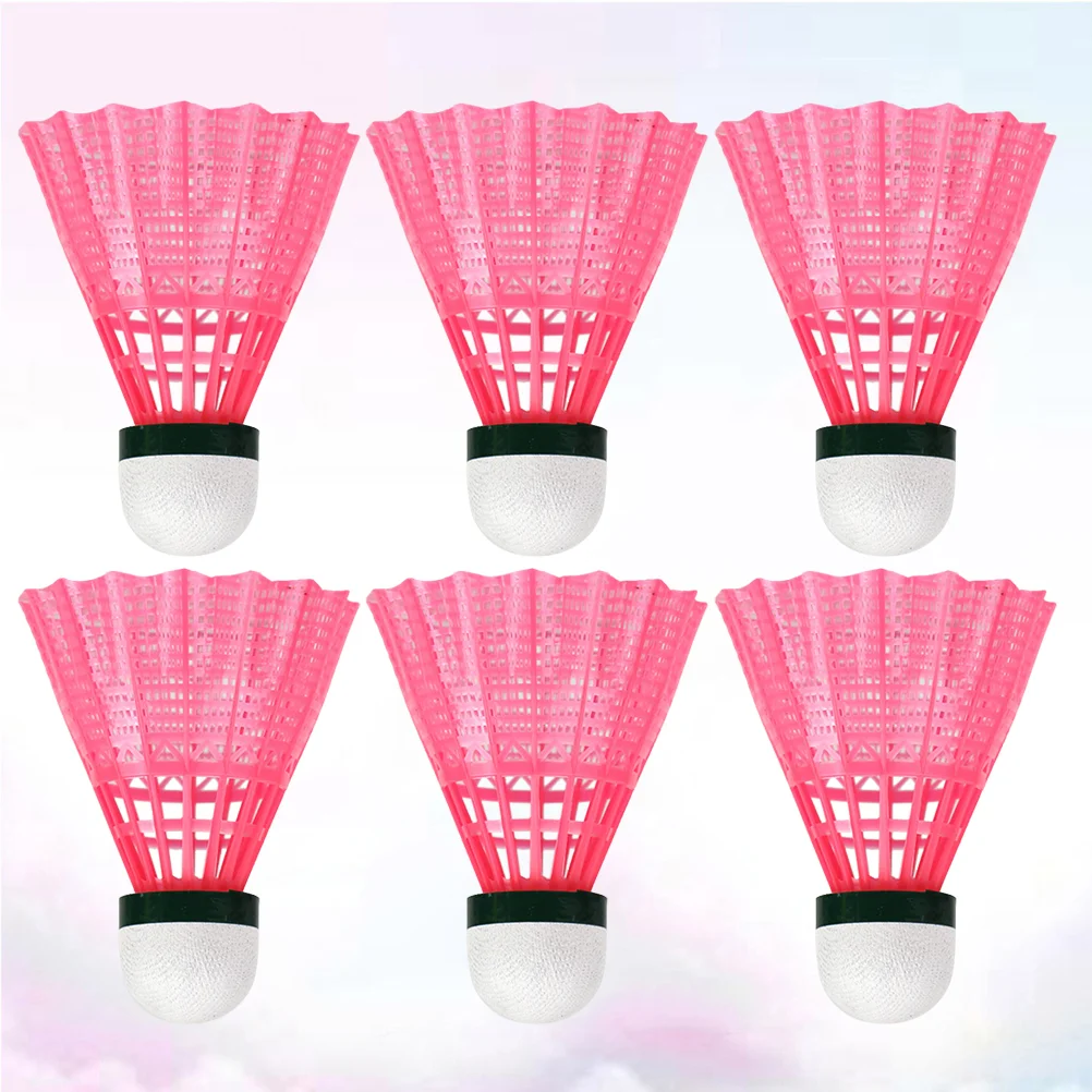 

6pcs Nylon Plastic Badminton Practical Shuttlecocks Sports Supplies Exercise Accessories for Playing School