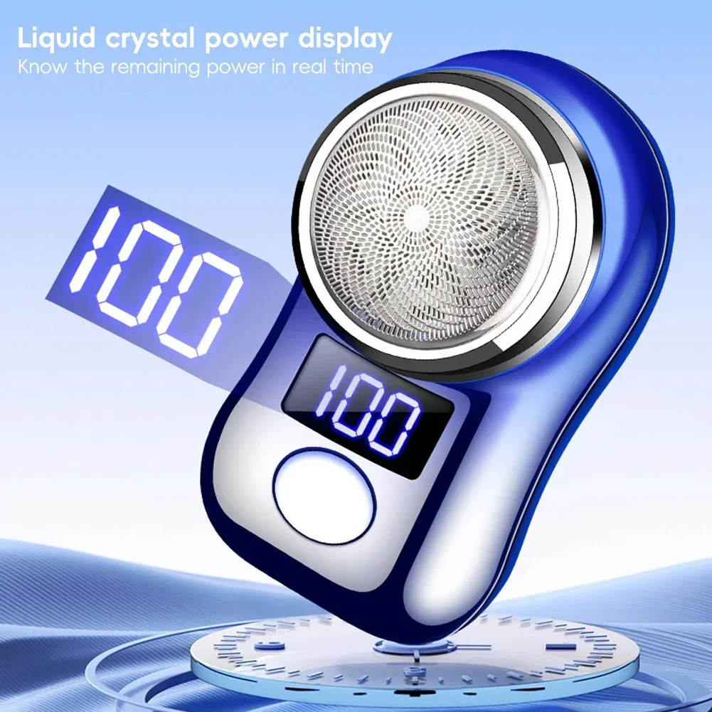 Elektrisch scheerapparaat met digitaal display Waterdicht mini-reis-elektrisch scheerapparaat met led-batterijdisplay USB voor mannen voor baard