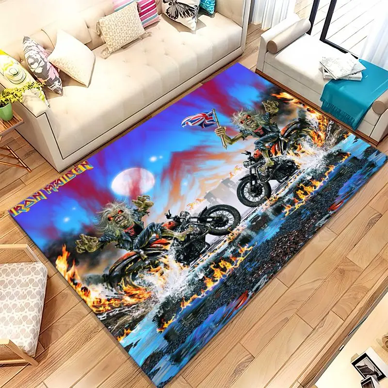 Eddie I-Iron M-Maiden Cartoon Sign Soft Non-Slip Large Area Rug for Living Room,Bedroom Playroom Carpet Mat for Sofa,Home Decor