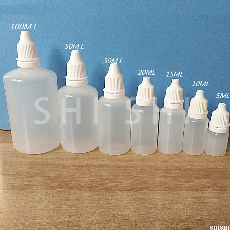 100 Stuks Plastic Dropper Fles Squeezable Eye Liquid Container Hervulbare Met Kindveilige Dop 5Ml 10Ml 15Ml 20ml 30Ml 50Ml