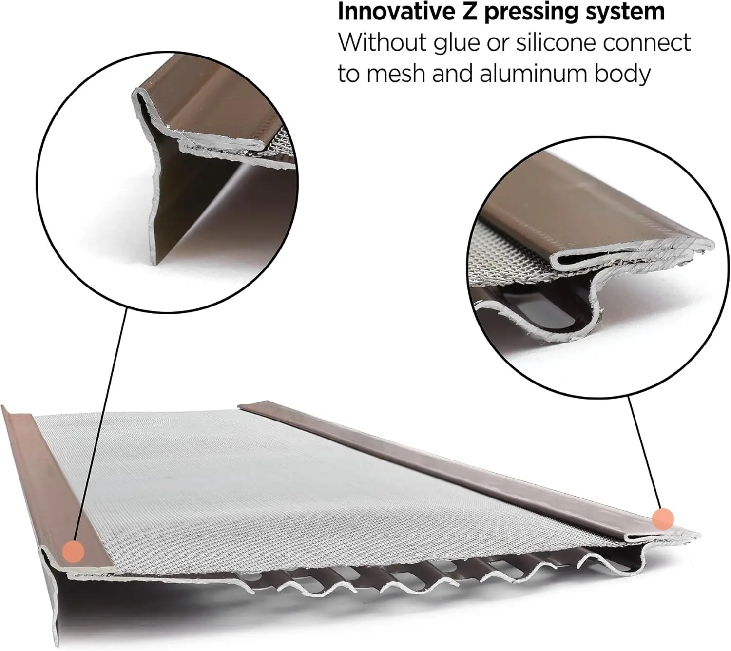 Aço inoxidável Mesh Gutter Covers, Grau Contratante, Royal Brown, Folha de Proteção, 100 pés, 6"