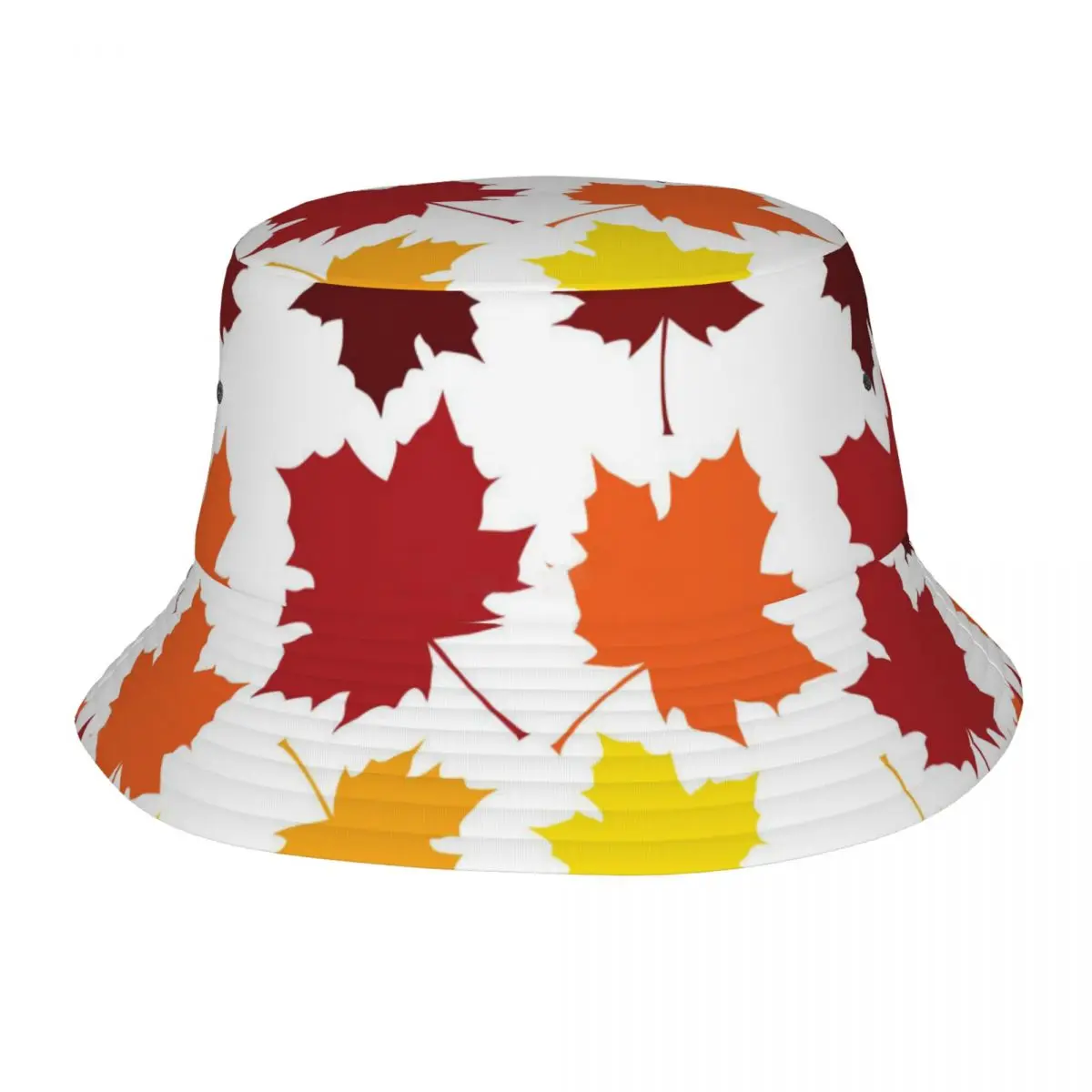 Couple Maple Leaves Bucket Hat Colored Desgin Personality Fisherman Hats Summer Casual Fishing Cap Outdoor Printed Sunscreen Hat