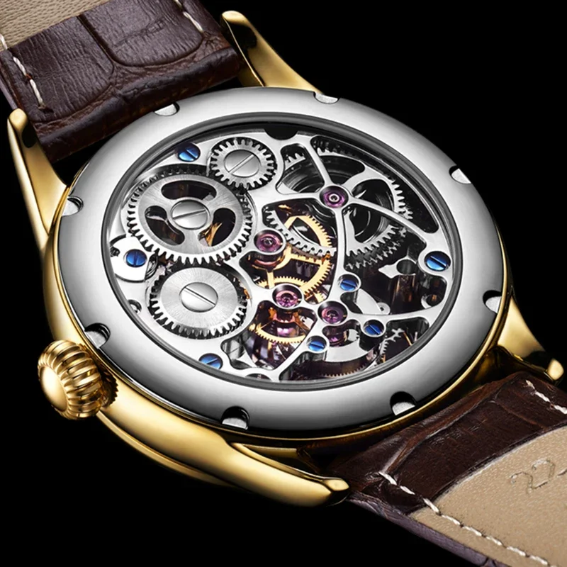 2025 AESOP Tourbillon Mechanical Watch Gradient Men's Manual New Hollow Skeleton Wristwatch Super Luminous Sapphire Male Clock