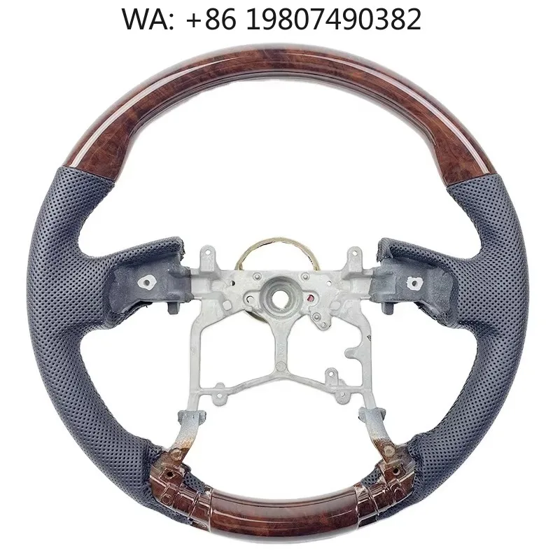 Volante de Madeira Preto e Bege, Estilo Retro Luxuoso, Acessórios de Decoração de Interior de Carro Universal em Alta Venda