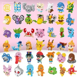 Figuras de bloques de construcción de Pokémon para niños, juguetes de dibujos animados, Pikachu, Eevee, Bulbasaur, Mini modelos de animales, regalos de cumpleaños, 39 estilos