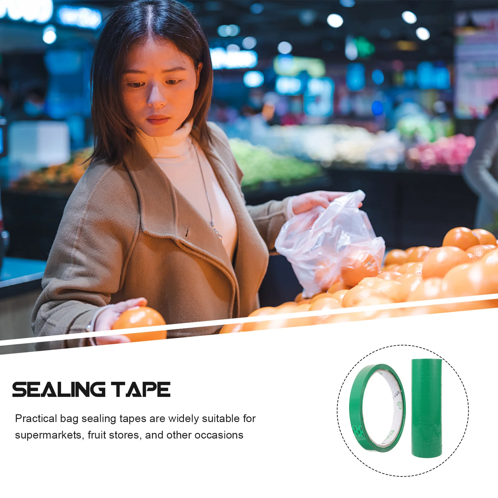 24 لفات من أشرطة عزل الأكياس، عبوات شريط تغليف شفافة للخضروات والفواكه والأجزاء الصناعية والصحف وترتيبات الزهور