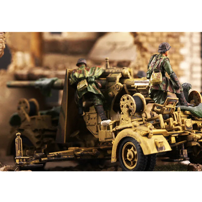 1:72 Scale Model 5 Pcs 88 German Operate Artillery Soldiers Resin Action Figure Toys Dolls Scene Accessory Display Collection