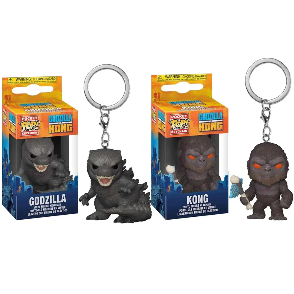 Llavero Godzilla Kong Kong con hacha, figura de vinilo, juguete de acción para niños y niñas