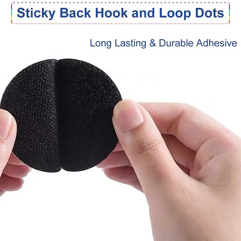 5-20Pairs 50mm Hook and Loop Interlocking Dots Sticky Self Adhesive Fastener Tape Back Coins Hook Loop DIY Carpet Anti Slip Mat