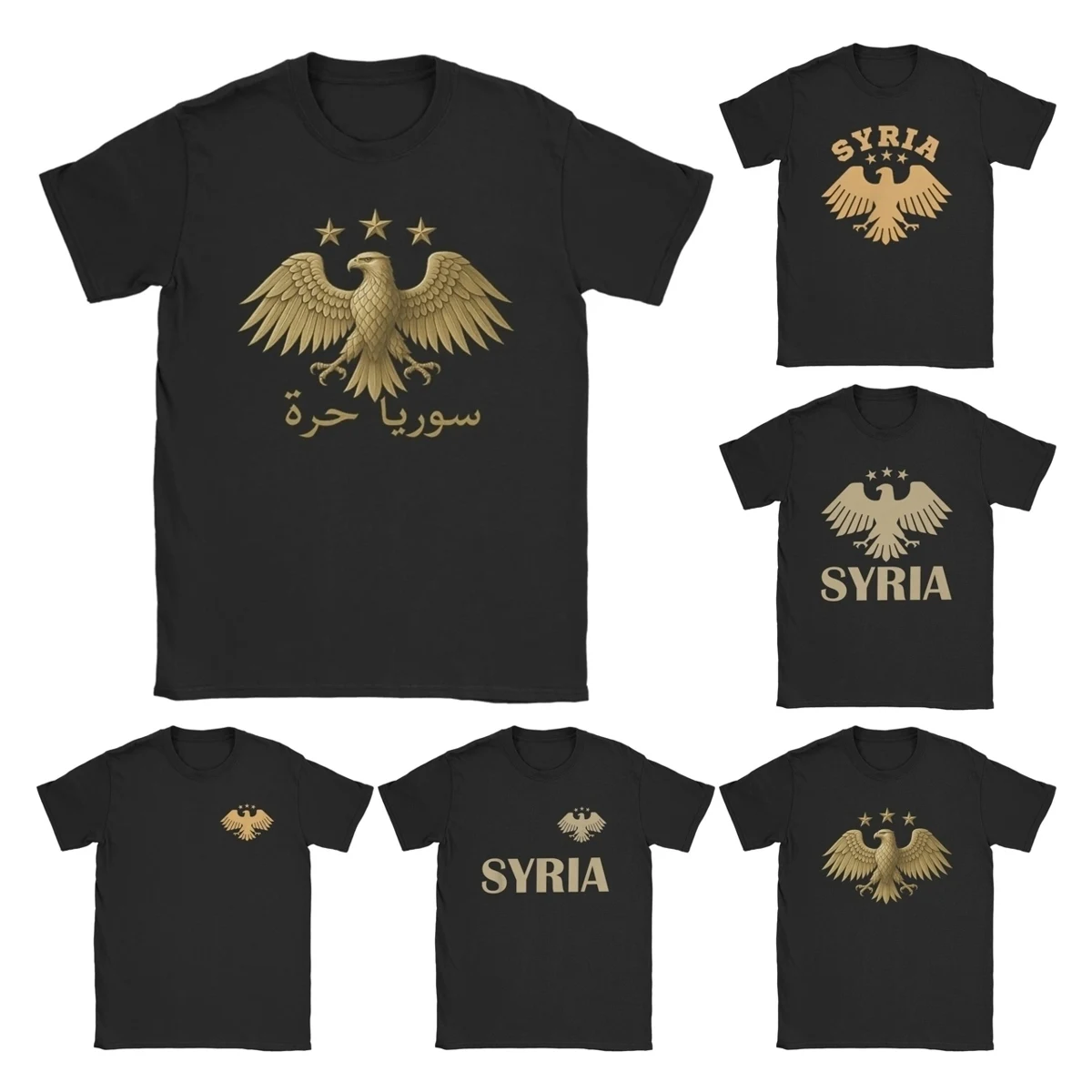 Awesome Proud Syrian Eagle Syria T-Shirt for Men Crew Neck Pure Cotton T Shirt 2025 Symbol Short Sleeve Tee Shirt Gift Clothes