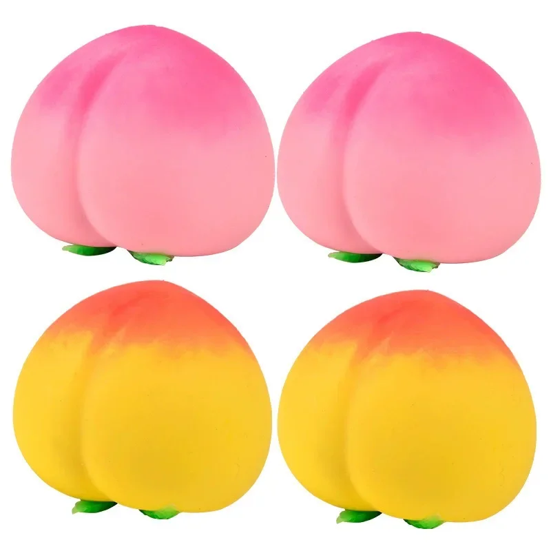Pfirsich-Quetschball Fidget-Spielzeug, Niedliches Frucht-Quetschspielzeug für Kinder & Erwachsene, Sensorisches Stressabbau-Spielzeug für Angstzustände, ADHS