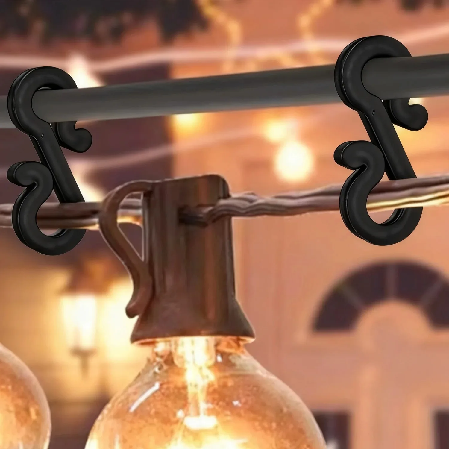 Christmas Ornament S Shaped Hooks Plastic String Light Gutter Hook DIY Outdoor Lights Clips Hanging Hook Holiday Decoration