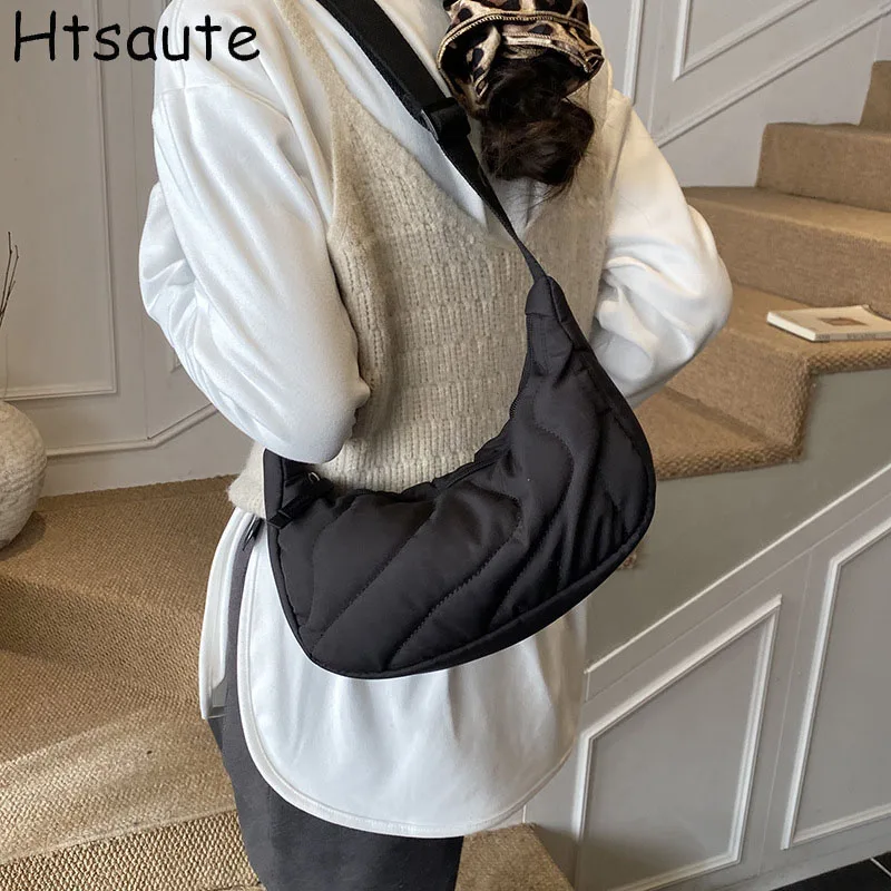 

Zipper Closed High Quality Shoulder Crossbody Bag Solid Color Simple Fashionable Crossbody Bag Soft Western Style Underarm bagS