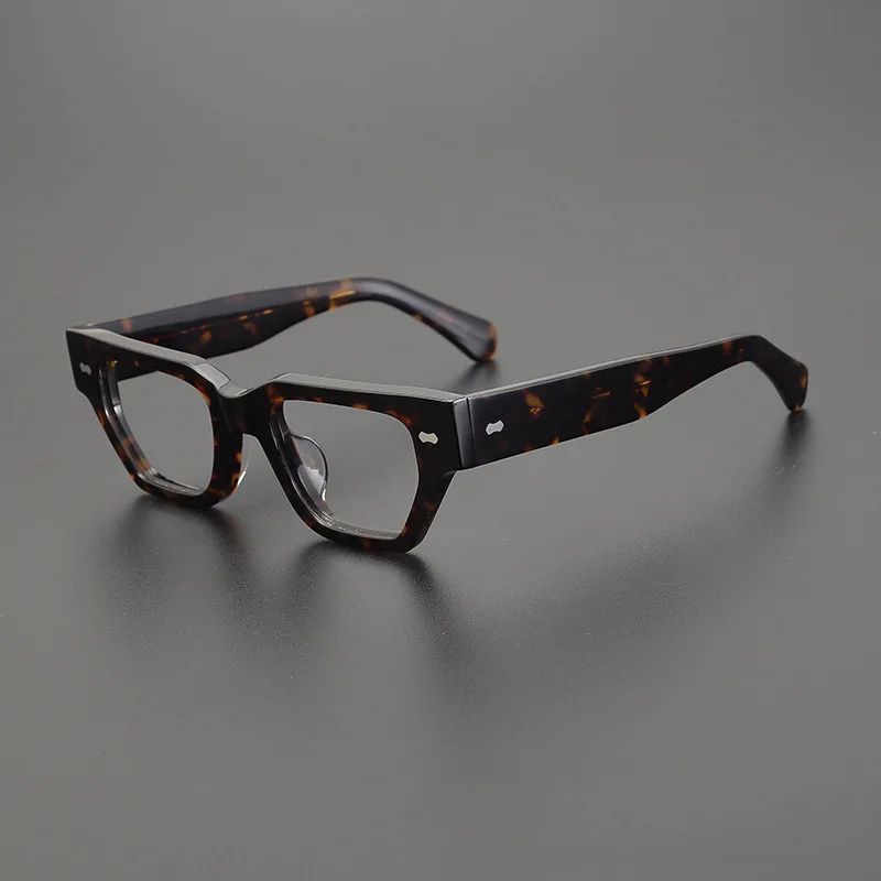 Designer Square Glasses Frame, Feito à Mão, Óculos Ópticos de Acetato, Pode Ser Equipado com Prescrição, De Alta Qualidade