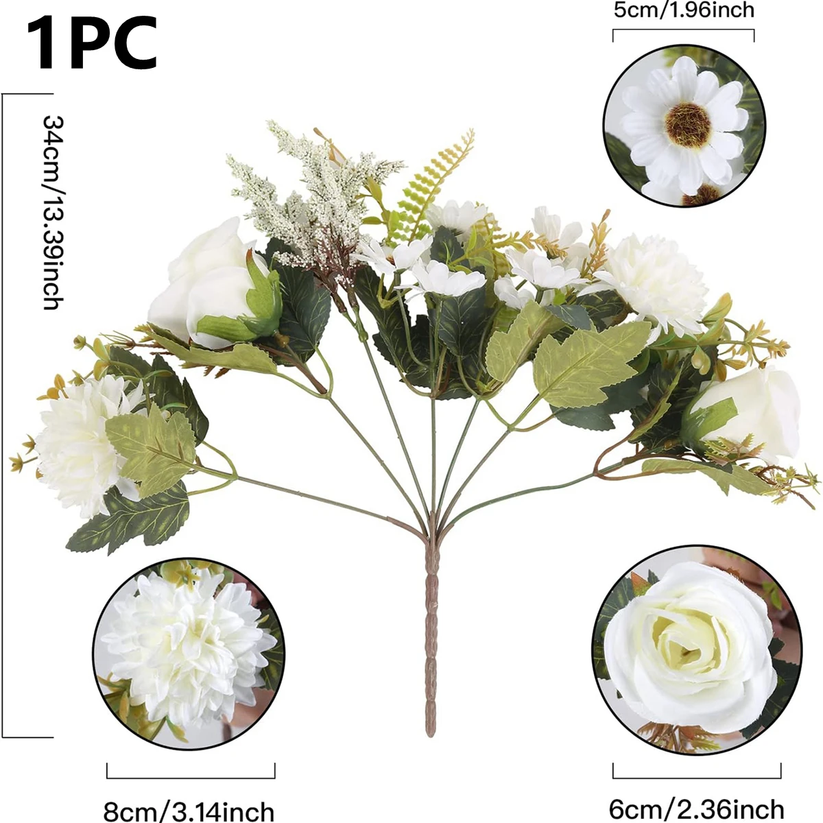 Künstliche Blumen Seidenrosen Knollenchrysanthemen Hochzeits-Brautstrauß Festival Heim Zimmer Herbst Halloween Deko DIY Geschenke – Detail 8