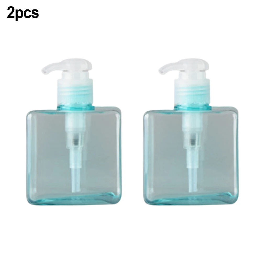 Practical and Eco friendly Set of 2 Plastic Amber Pump Bottles for Moisturizers and Creams Suitable for Home and Hotel Use