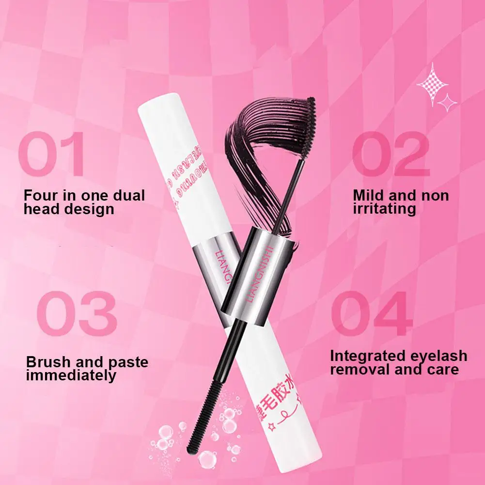 2in1 10ml Cluster Eyelash Glue Bond And Seal Fast Dry Segment Eyelash Removal Gel Gel+Eyelash M0R4