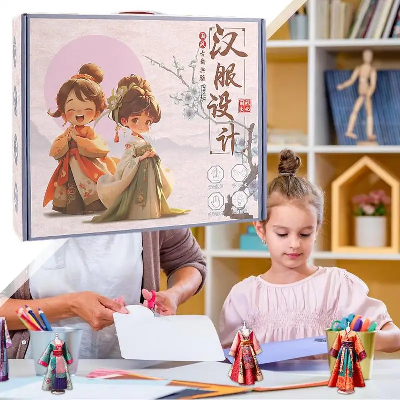 Chinese Hanfu kogelgewrichten pop cultureel onderwijs mantel pop kostuum pop interactief ontwerp langdurig aankleedspeelgoed voor