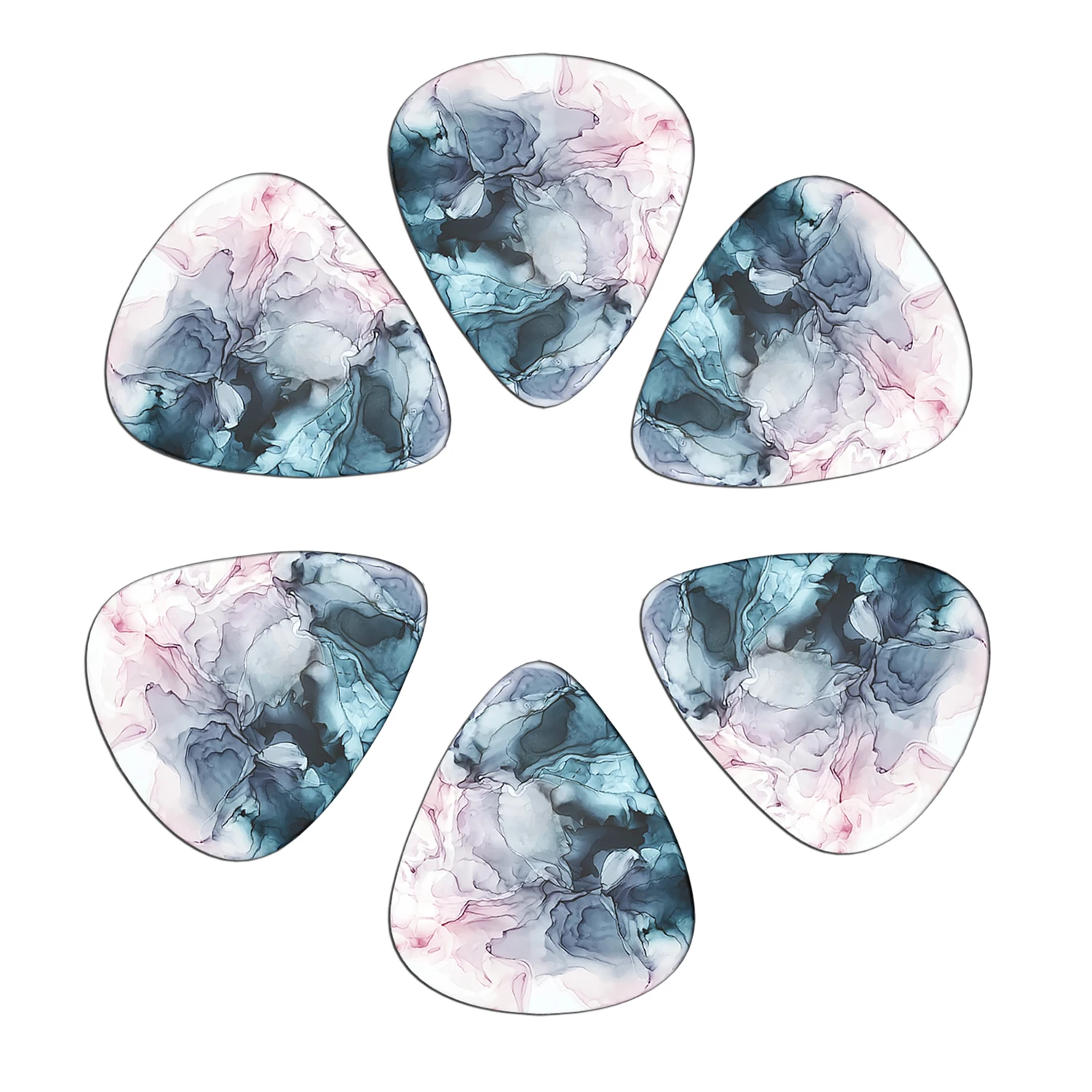 أعواد جيتار جديدة مقاس 0.71/1.0 مم مكونة من 12 قطعة - مادة ABS ممتازة مع لمسة نهائية ناعمة وطباعة ملونة على الوجهين، تتضمن صندوق تخزين PP