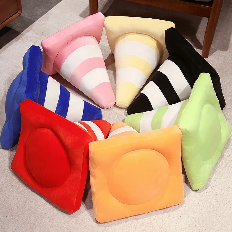 45cm Simulation Traffic cone Plush Pillow Creative Roadblock Stuffed Toy Construction Cone Sign Cushion Doll Gift