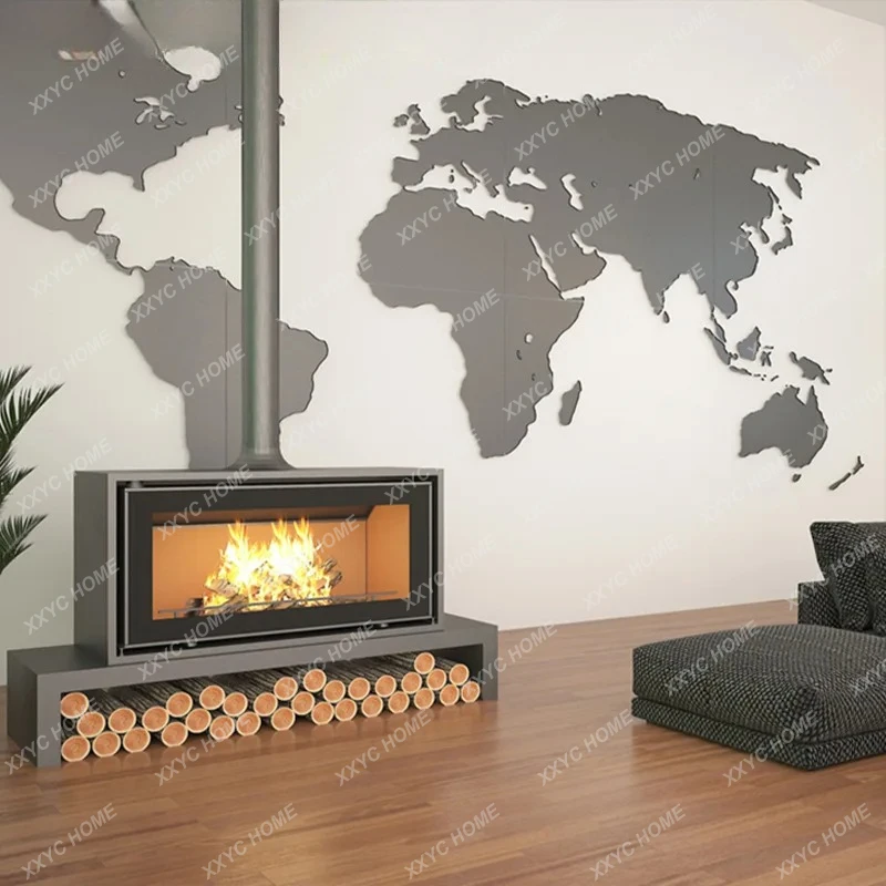 Lsuper power real fire wood independent embedded fireplace household indoor heating villa fireplace