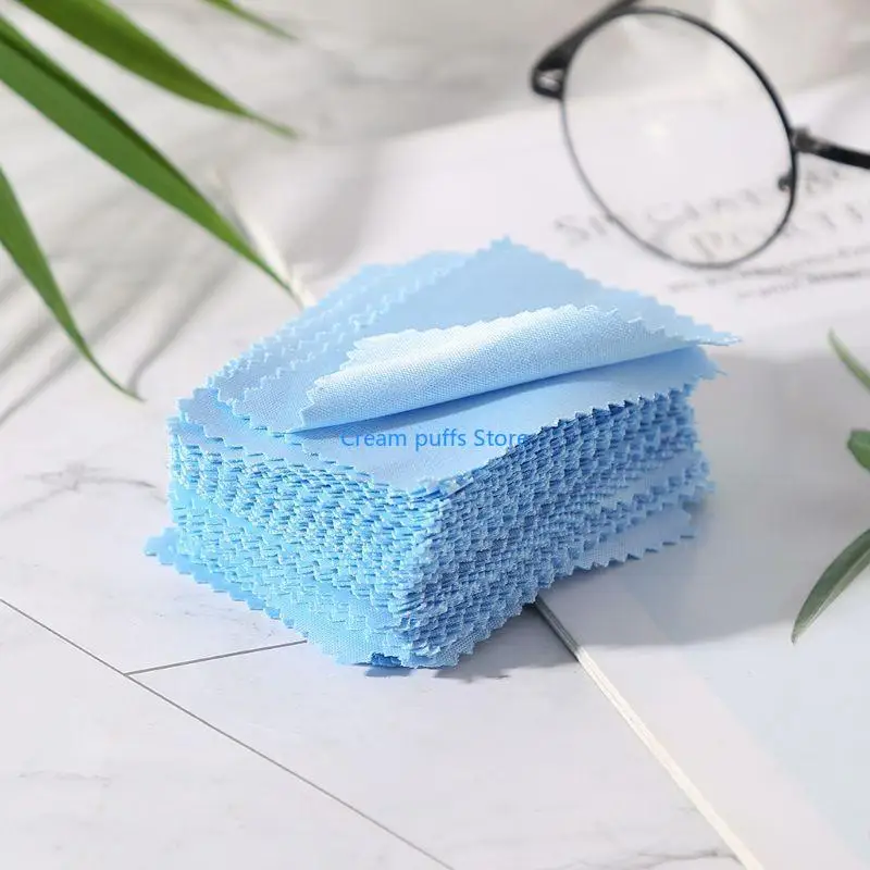 50LE 100 Pcs/Pack Glasses Cloth Lens Cleaner Dust Remover Portable Wipes Non-woven Fa