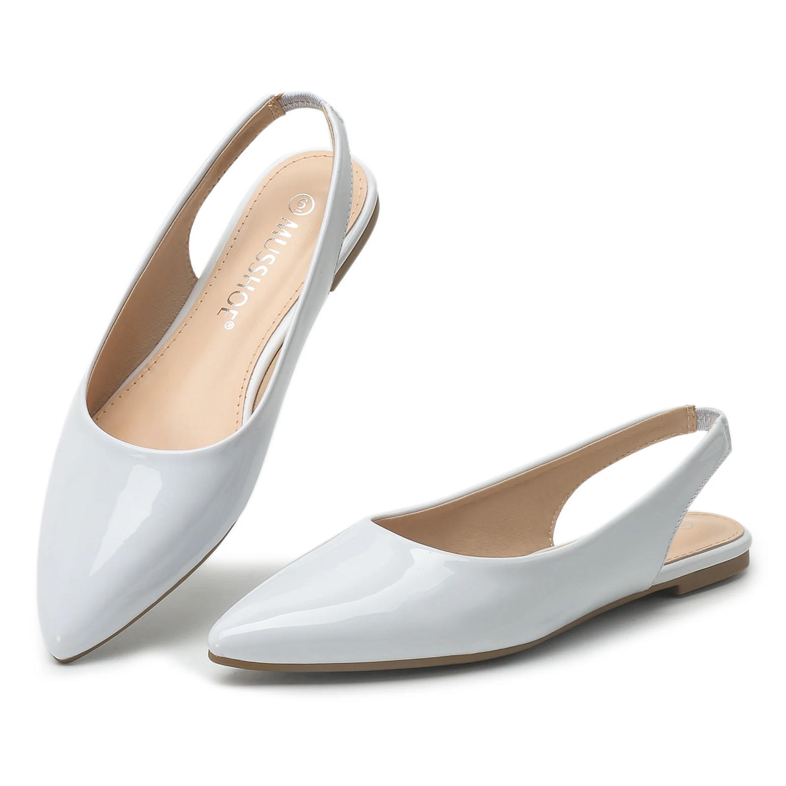 Mieszkania buty damskie Slingback Pointed Toe Comfort damskie mieszkania z kokardą